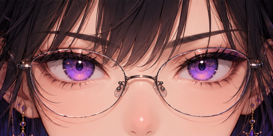 LYRIA's thin glasses from the official face sheet.