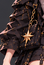Dark jacket and gold star accent in LYRIA's starter outfit.